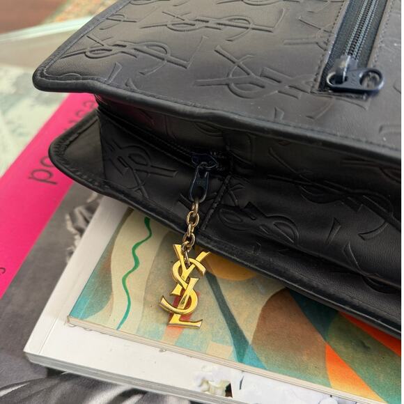 Yves Saint Laurent YSL Vintage Navy Blue Leather Backpack main image 8
